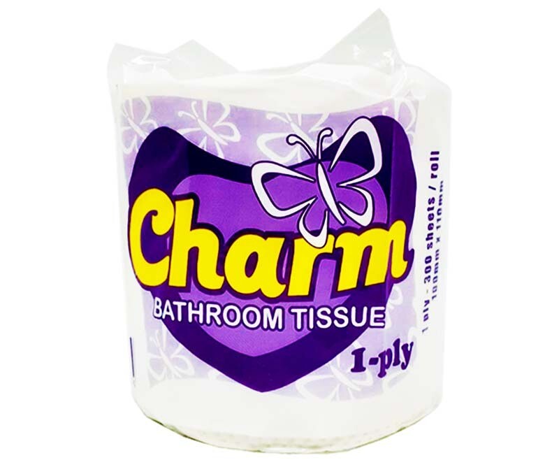 Charm Bathroom Tissue Solo 1-Ply 300 Sheets