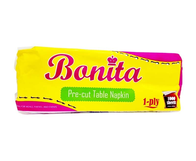 Bonita Pre-cut Table Napkin 1-Ply 1000 Sheets