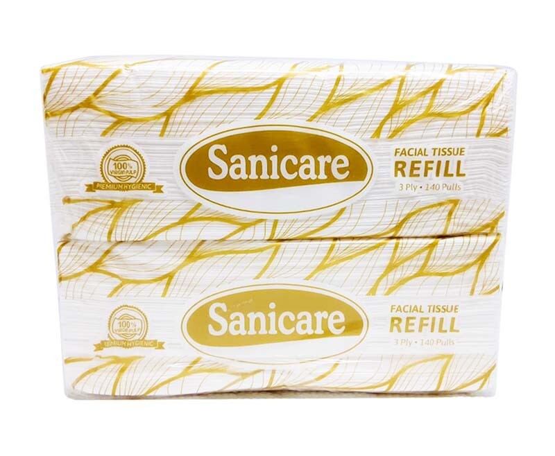 Sanicare Facial Tissue Refill 3Ply 140 Pulls
