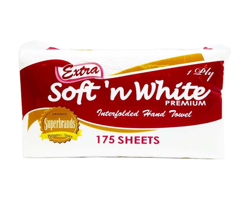 Extra Soft &#39;n White Premium Interfolded Hand Towel 1-Ply 175 Sheets