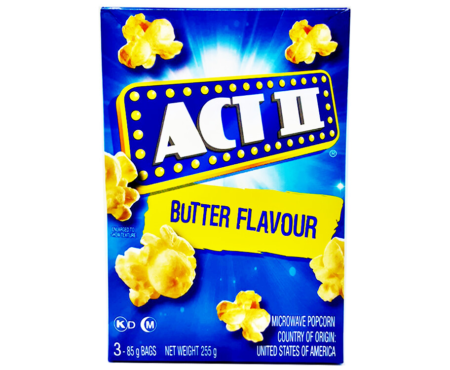 Act II Microwave Popcorn Butter Flavour (3 Packs x 85g) 255g