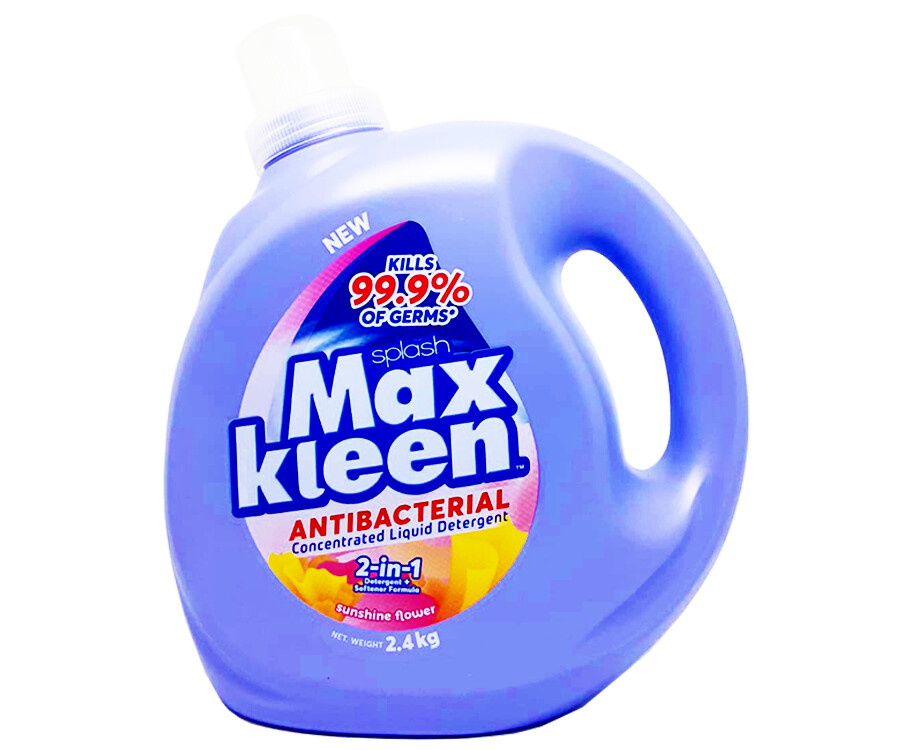 Splash Max Kleen Antibacterial Concentrated Liquid 2-in-1 Detergent + Softener Formula Sunshine Flower 2.4kg