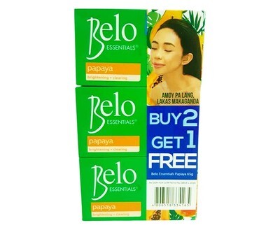 Belo Essentials Papaya Brightening + Clearing (3 Packs x 65g)