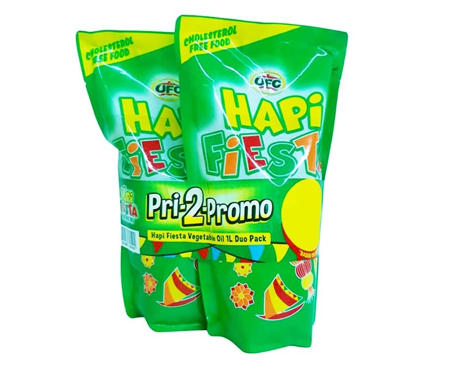 UFC Hapi Fiesta Vegetable Oil Duo Pack Refill (2 Packs x 1L)