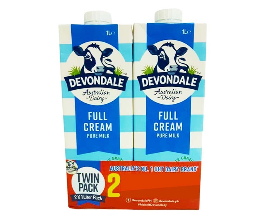 Devondale Full Cream Milk (2 Packs x 1L)