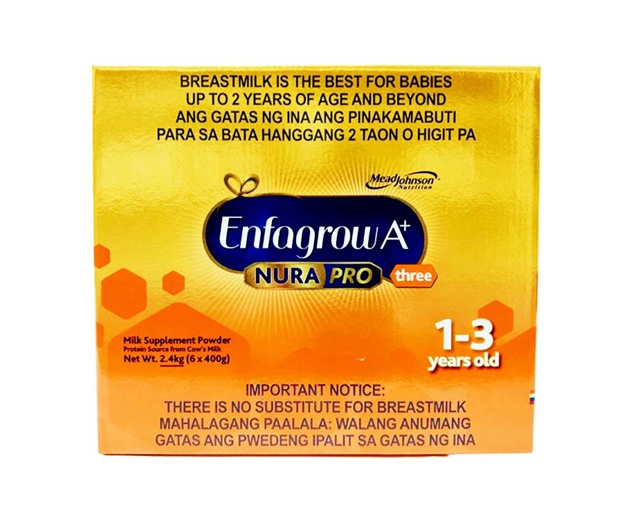 Enfagrow A+ Nura Pro Three Milk Supplement Powder 1-3 Years Old 2.4kg (6 Packs x 400g)
