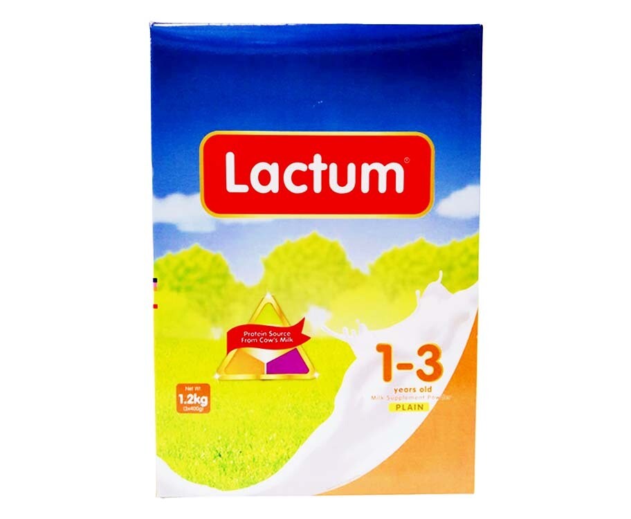 Lactum Plain 1-3 Years Old (3 Packs x 400g) 1.2kg