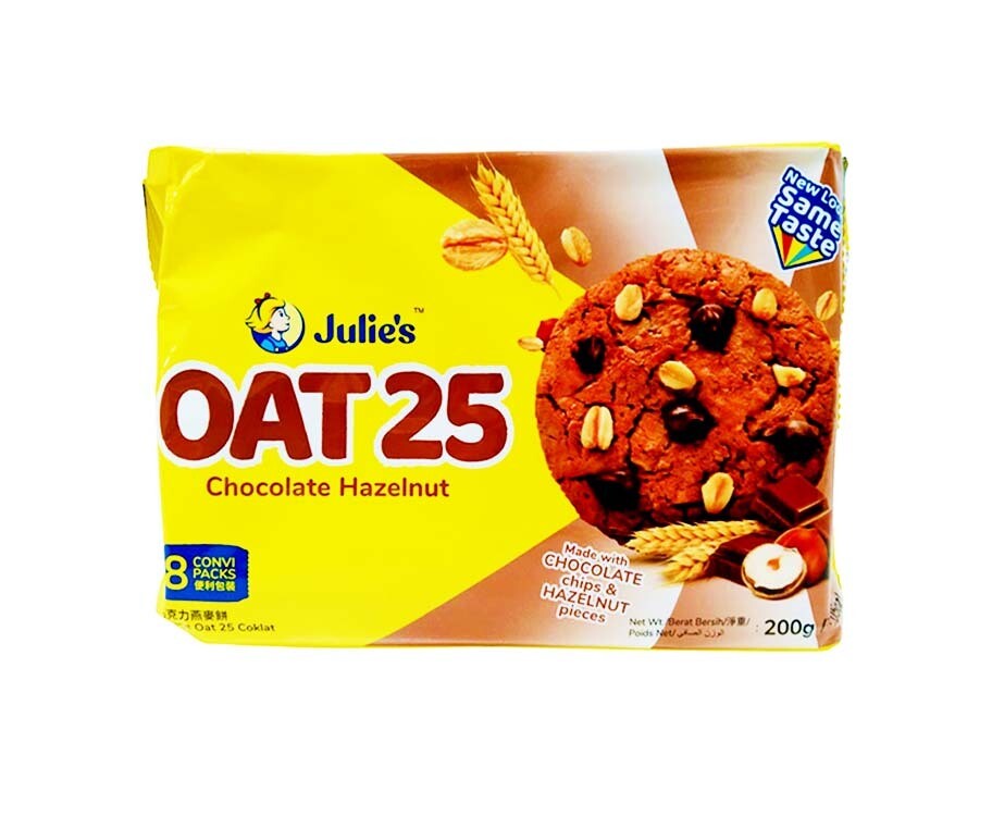 Julie's Oat 25 Chocolate Hazelnut 8 Convi-Packs 200g