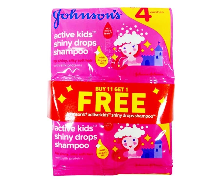 Johnson's Active Kids Shiny Drops Shampoo (12 Packs x 8mL)