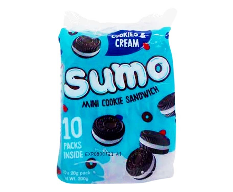 Monde Sumo Mini Cookie Sandwich Cookies &amp; Cream (10 Packs x 20g)