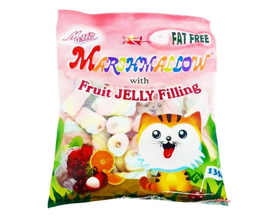 Mello Marshmallow with Fruit Jelly Filling 135g