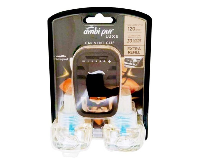 Ambi Pur Luxe Car Vent Clip Vanilla Bouquet (2 Packs x 7.5mL)