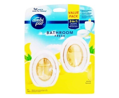 Ambi Pur Bathroom Fresh Zesty Lemon Value Pack (2 Packs x 6mL)
