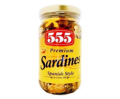 555 Premium Sardines Hot Spanish Style in Corn Oil 230g