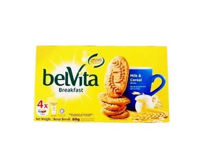 Belvita Breakfast Milk & Cereal Biscuits (4 Packs x 20g) 80g