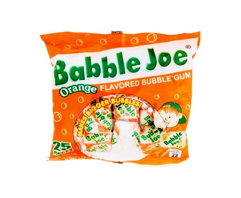 Babble Joe Orange Flavored Bubble Gum 25 Pieces 100g