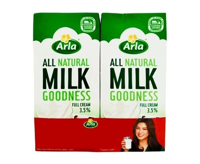 Arla All Natural Milk Full Cream 3.5% (2 Packs x 1L)