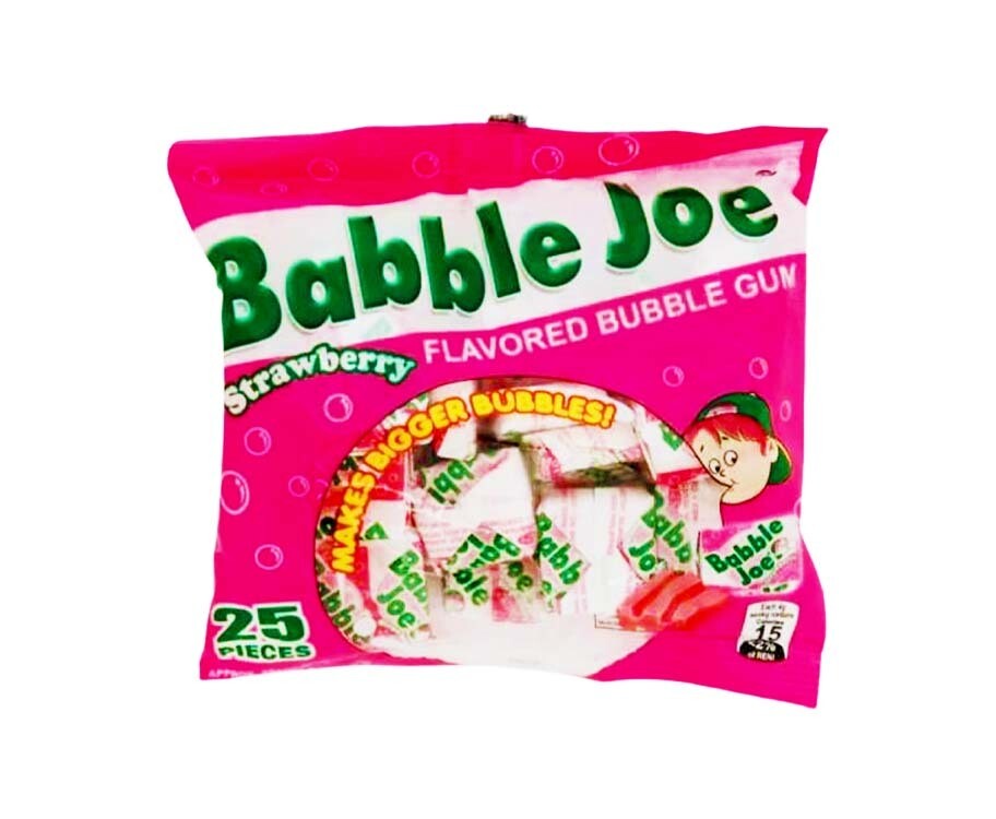 Babble Joe Strawberry Flavored Bubble Gum 25 Pieces 100g