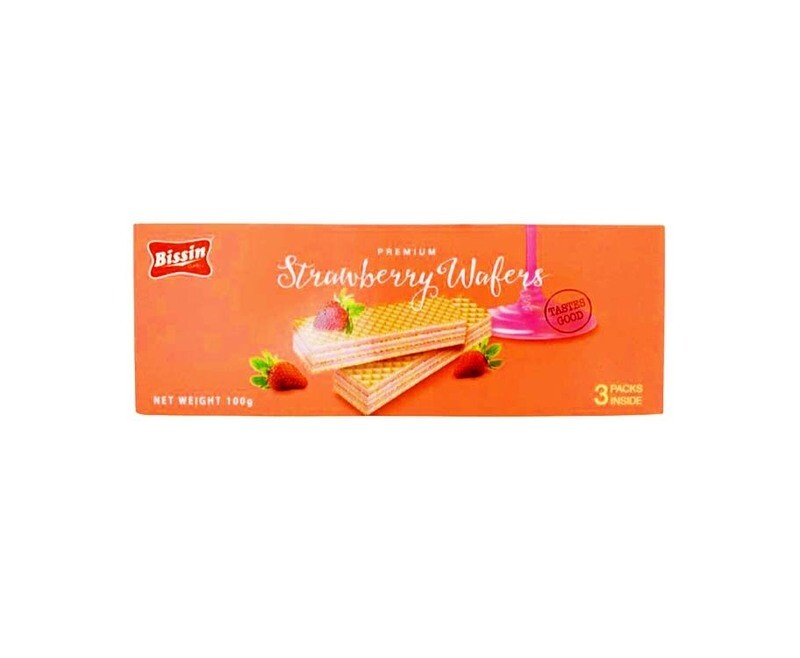 Bissin Premium Strawberry Wafers (3 Packs x 33.3g)