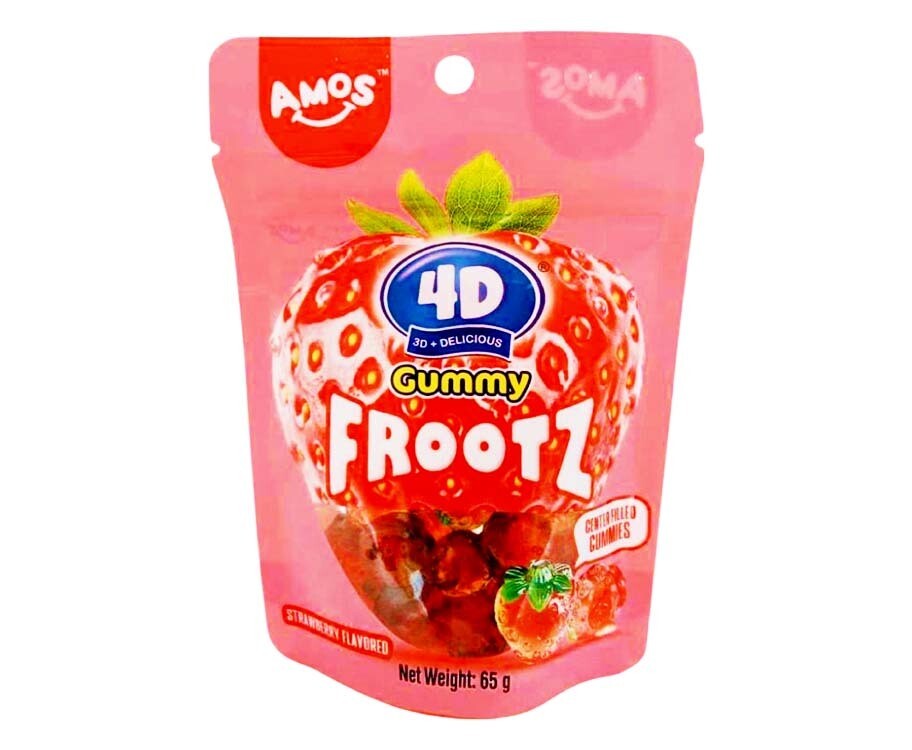 Amos 4D Gummy Frootz Strawberry Flavored 65g