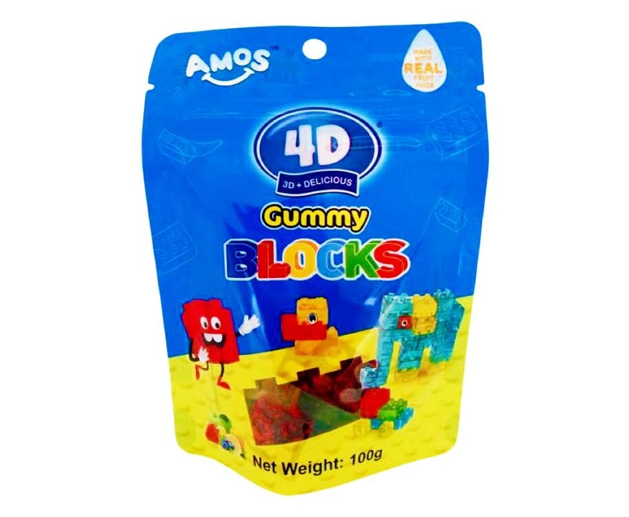 Amos 4D Gummy Blocks 100g