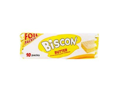 Biscon Butter Cream-Filled Cracker Sandwich (10 Packs x 34g)