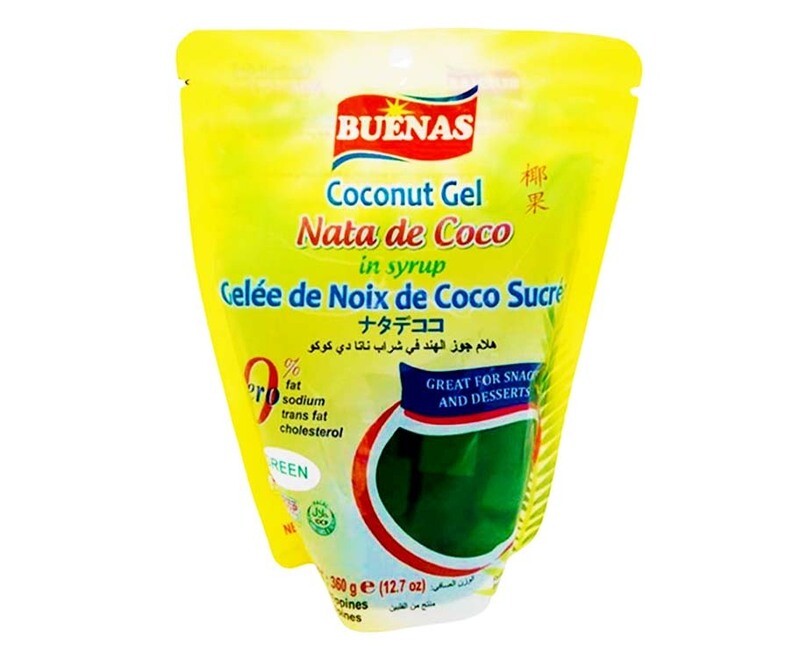 Buenas Coconut Gel Nata De Coco in Syrup Green 360g