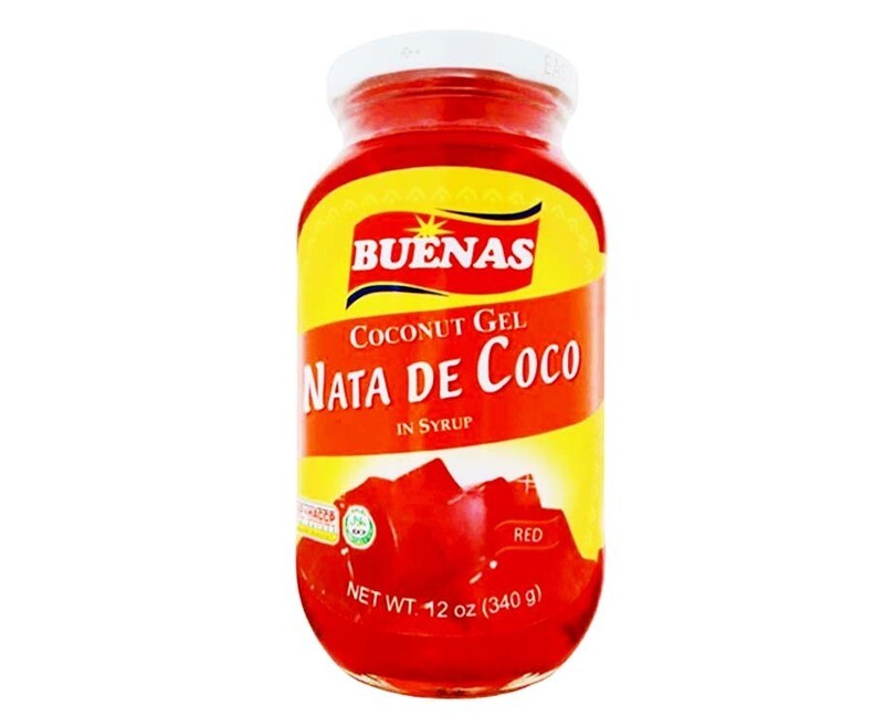 Buenas Coconut Gel Nata De Coco in Syrup Red 340g