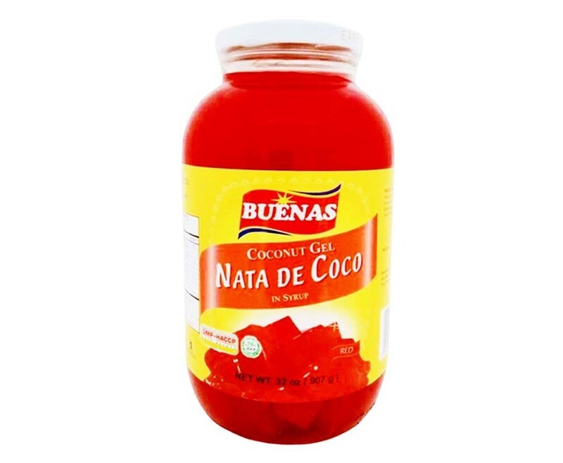 Buenas Nata De Coco Coconut Gel in Syrup Red 32oz (907g)