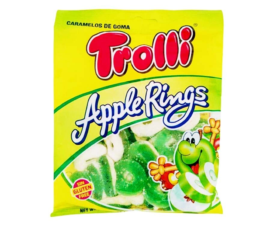 Caramelos De Goma Trolli Apple Rings Gummi 100g