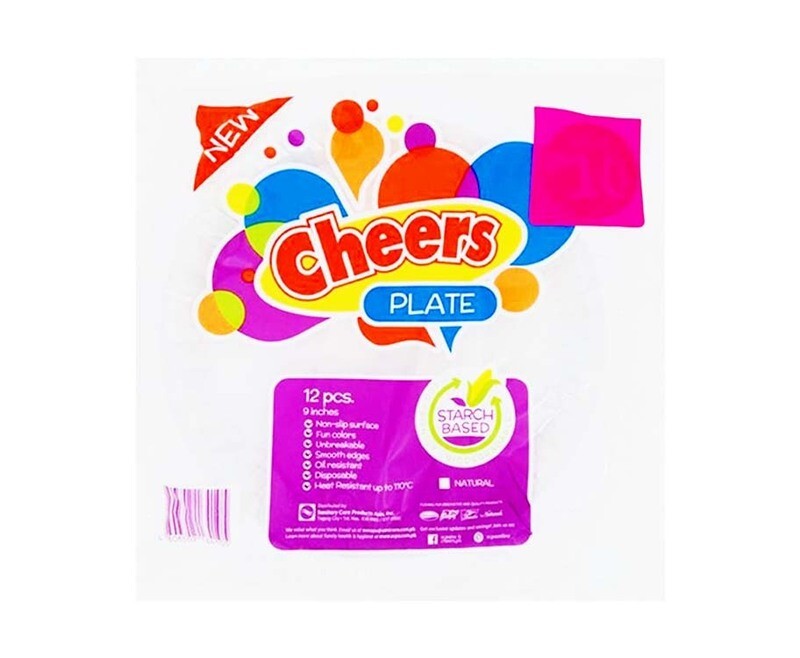 Cheers Plate Natural 9 Inches 12 Pieces