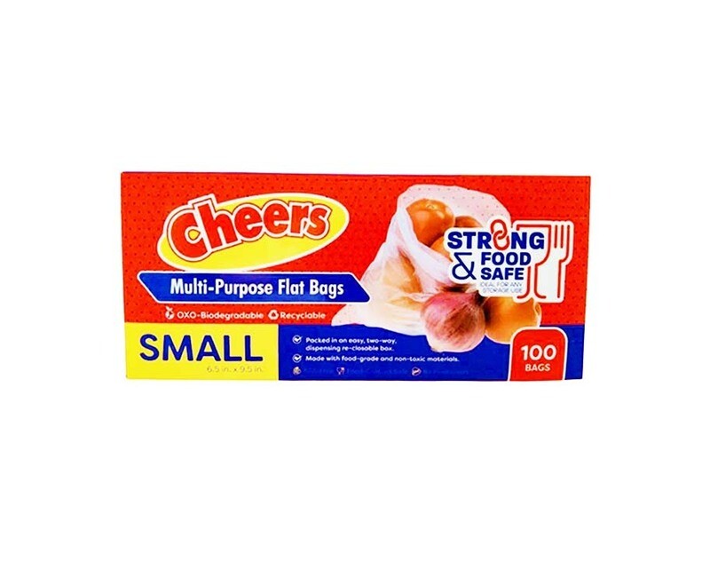 Cheers Multi-Purpose Flat Bags Small 6.5 in x 9.5 in 100 Bags
