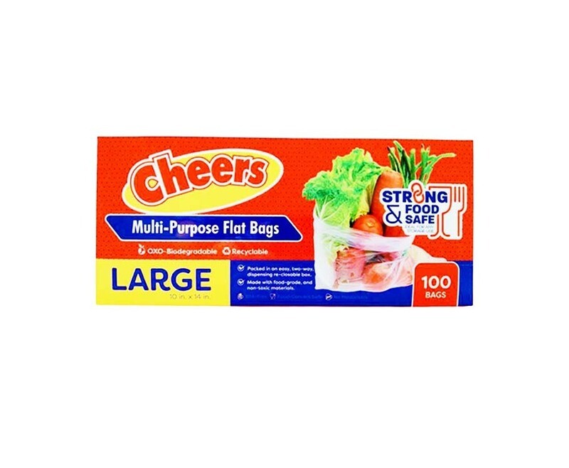 Cheers Multi-Purpose Flat Bags Large 10 in x 14 in 100 Bags