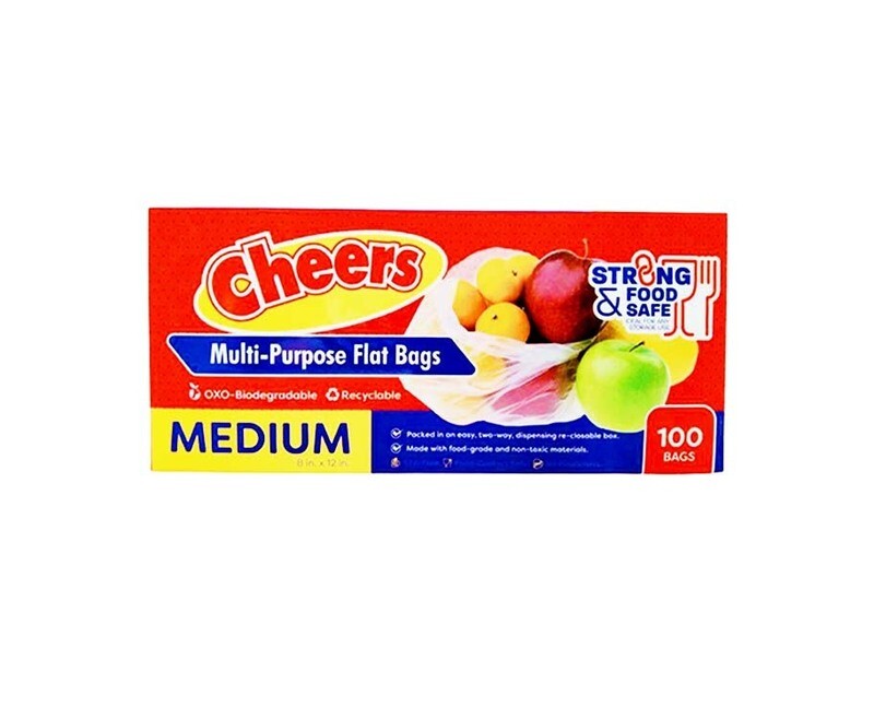 Cheers Multi-Purpose Flat Bags Medium (8&quot; x 12&quot;) 100 Bags