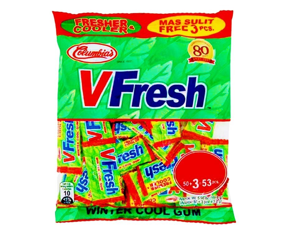 Columbia&#39;s VFresh Winter Cool Gum 53 Pieces 169.6g