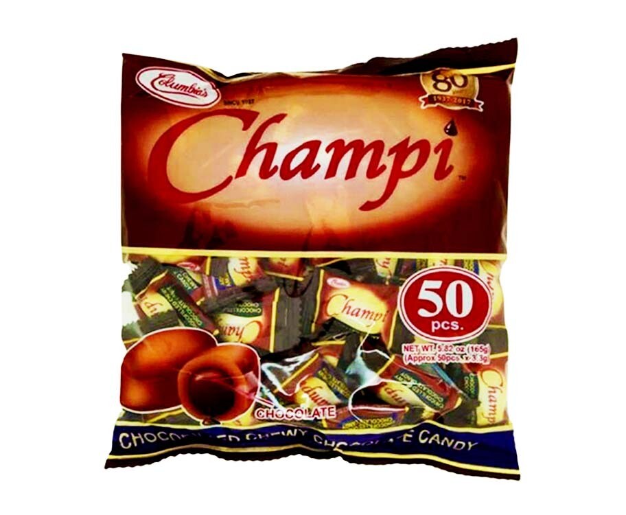 Columbia&#39;s Champi Chocolate Filled Chewy Chocolate Candy 50 Pieces 165g