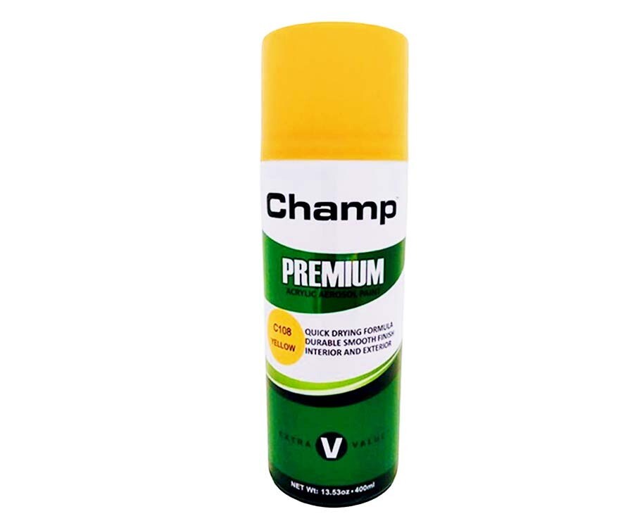 Champ Premium Acrylic Aerosol Paint C108 Yellow 400mL