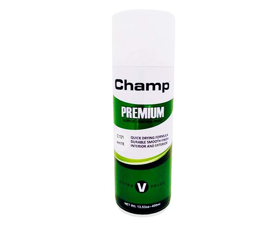 Champ Premium Acrylic Aerosol Paint C101 White 400mL