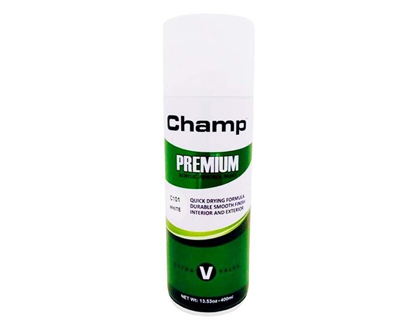 Champ Premium Acrylic Aerosol Paint C101 White 400mL