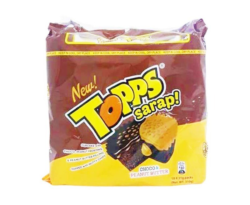 Cupp Keyk Topps Choco &amp; Peanut Butter Cupcake (10 Packs x 31g)