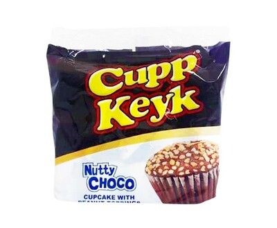 Cupp Keyk Nutty Choco Cupcake with Peanut Toppings (10 Packs x 33g)