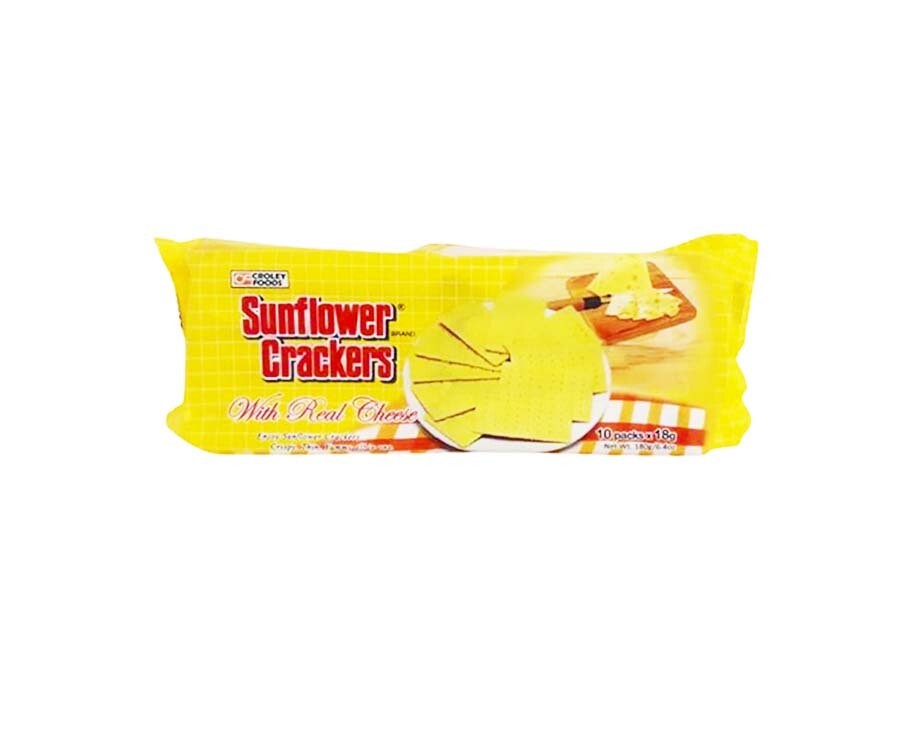 Croley Foods Sunflower Crackers with Real Cheese (10 Packs x 18g)