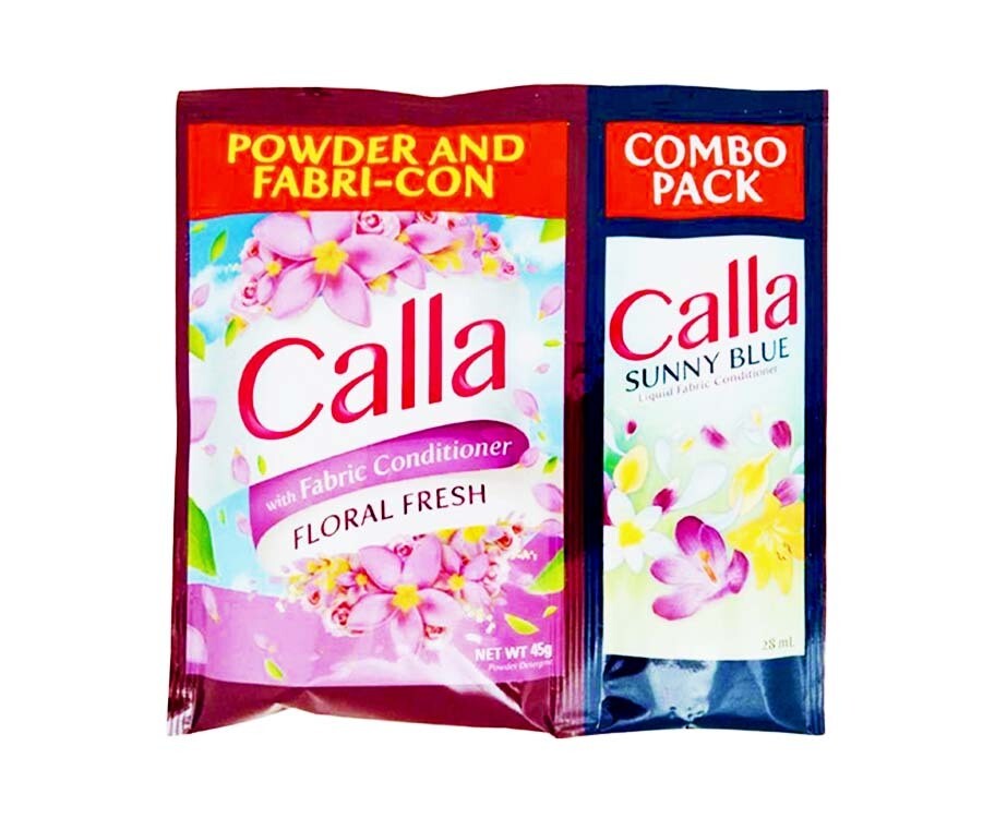 Calla Powder with Fabric Conditioner Floral Fresh 45g + Calla Liquid Fabric Conditioner 28mL