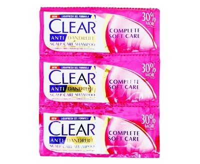 Clear Anti Dandruff Scalp Care Shampoo Complete Soft Care (6 Packs x 13mL)