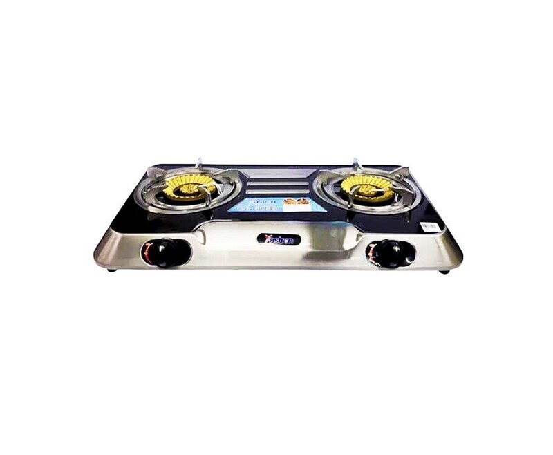 Astron GS-8080 Gas Stove Double Burner 71.3cm x 9.5cm x 71.3cm