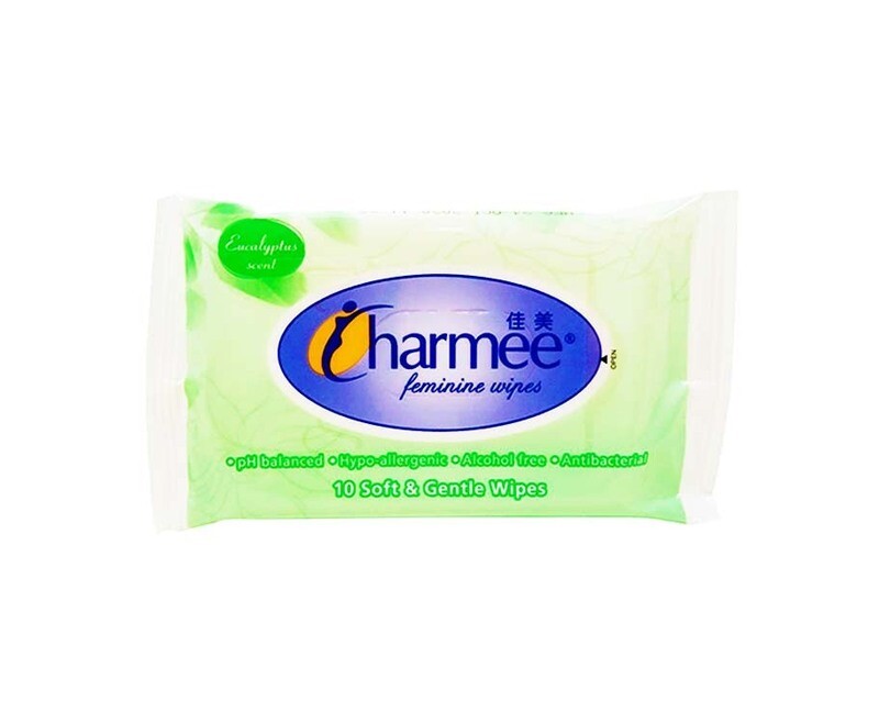 Charmee Feminine Wipes Eucalyptus Scent 10wipes