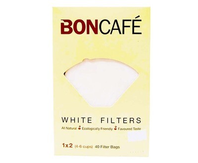 BonCafé White Filters 1x2 (4-6 Cups) 40 Filter Bags