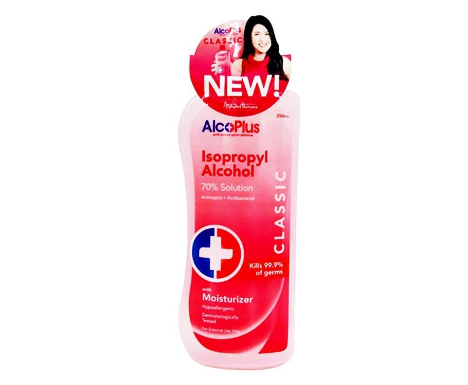 AlcoPlus Isopropyl Alcohol 70% Solution Antiseptic Antibacterial Classic 250mL