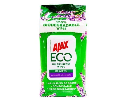 Ajax Eco Multi Purpose Wipes Lavender & Rosemary 110 Wipes