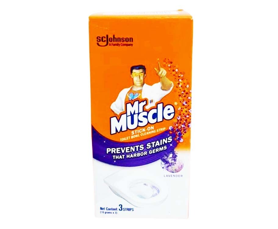 Mr. Muscle Stick-On Toilet Bowl Cleaning Strip Lavender (3 Strips x 10g)